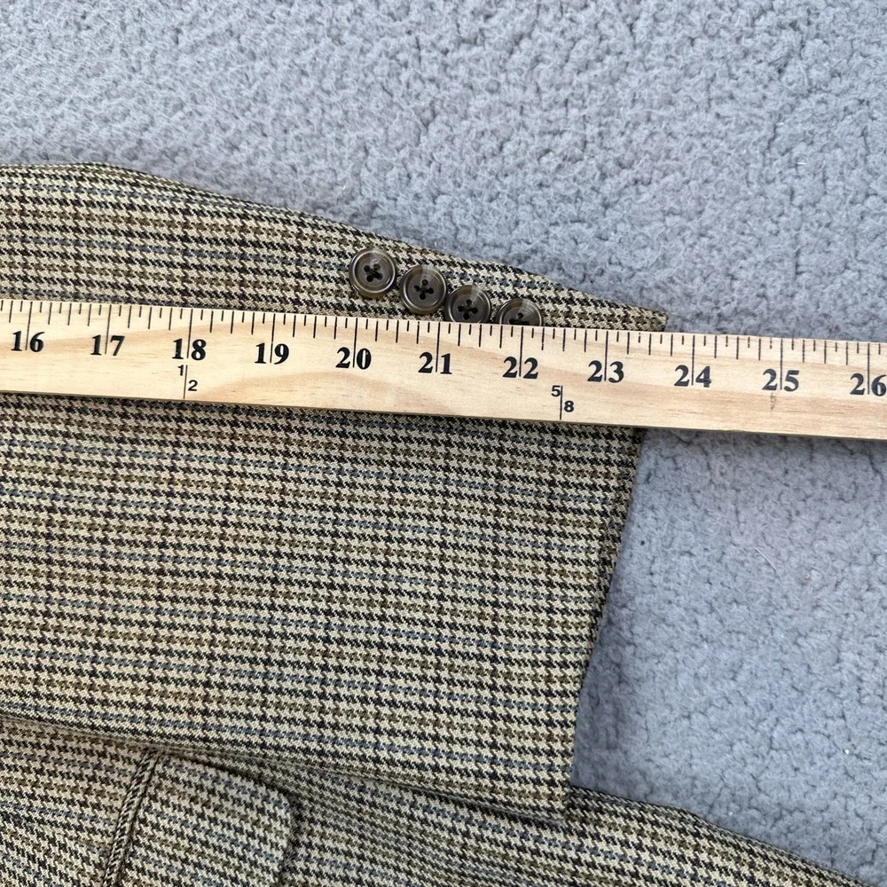 Chaps Silk Blazer Men 46R‎ Houndstooth Check 2 Button Sport Coat
